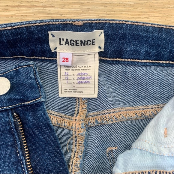 La’gence High Line hi rise skinny medium wash distressed chewed hem women sz 28 - Picture 8 of 10